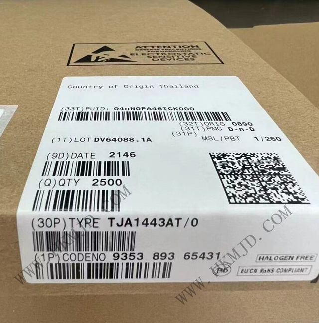 （分銷NXP）CAN 接口IC TJA1443AT、TJA1443AT/0Z 帶睡眠模式的高速 CAN 收發(fā)器
