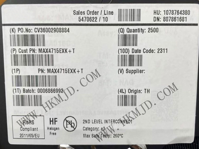 Maxim MAX4715EXK 低壓單電源 SPST 模擬開關