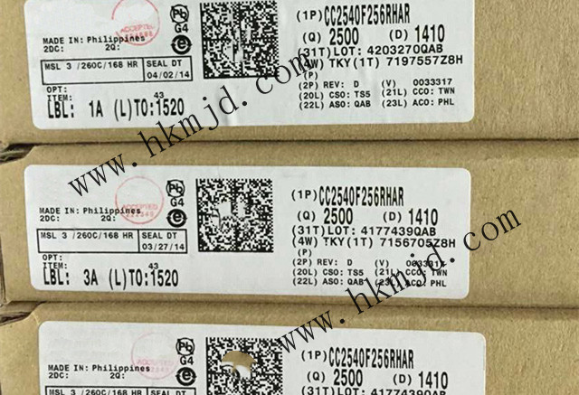 配備256kB 閃存，8kB SRAM【CC2540F256RHAR】——帶 USB 的低功耗 Bluetooth?無線MCU